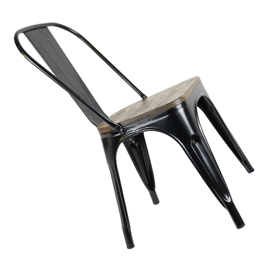 Silla Metálica Tolix Asiento Madera