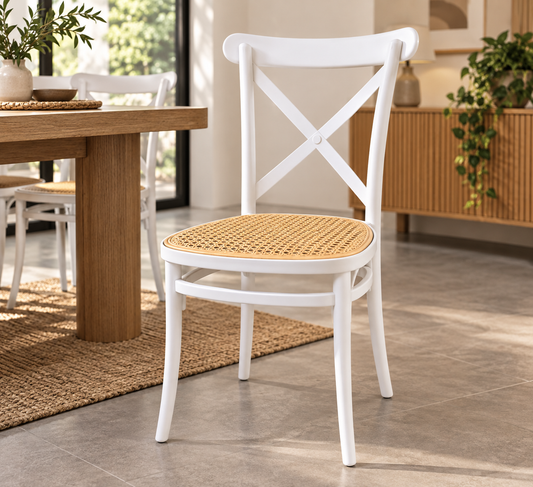 SILLA CROSSBACK CON ASIENTO EN MIMBRE