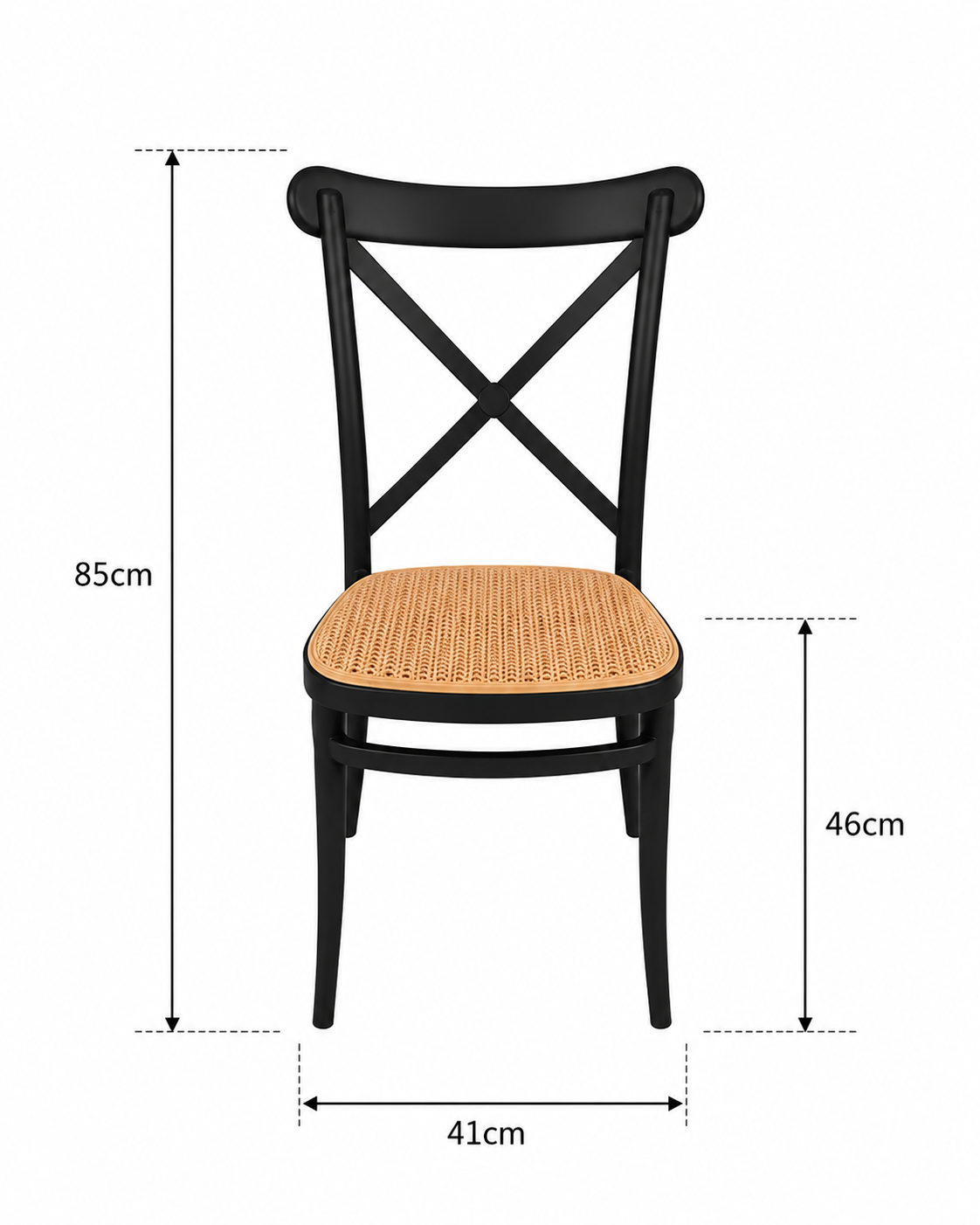 SILLA CROSSBACK CON ASIENTO EN MIMBRE