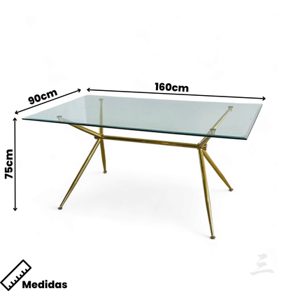 MESA CRISTAL DORADA