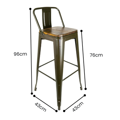 Taburete Metálico Tolix con Espaldar